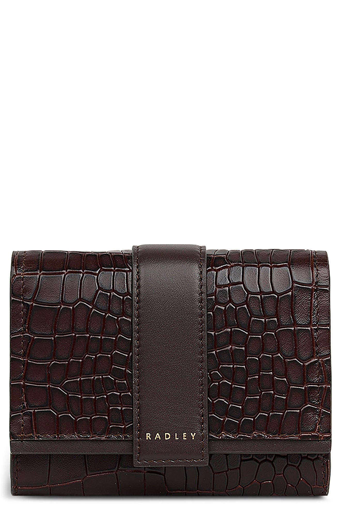 Radley Sloane Croc Embossed Leather Flapover Wallet