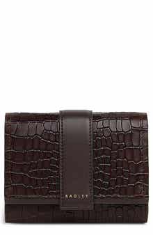 Radley Sloane Croc Embossed Leather Flapover Wallet