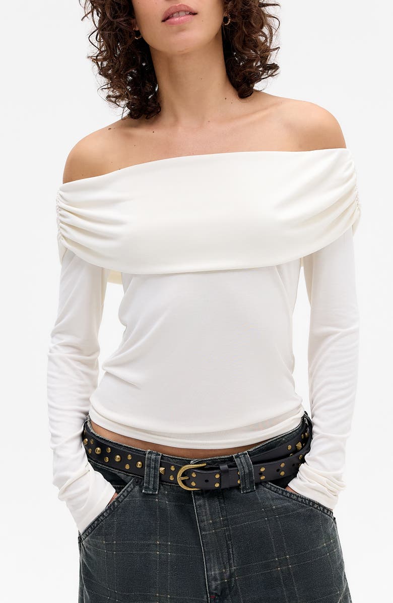 BDG Urban Outfitters Ultimate Off the Shoulder Top, Main, color, Cream