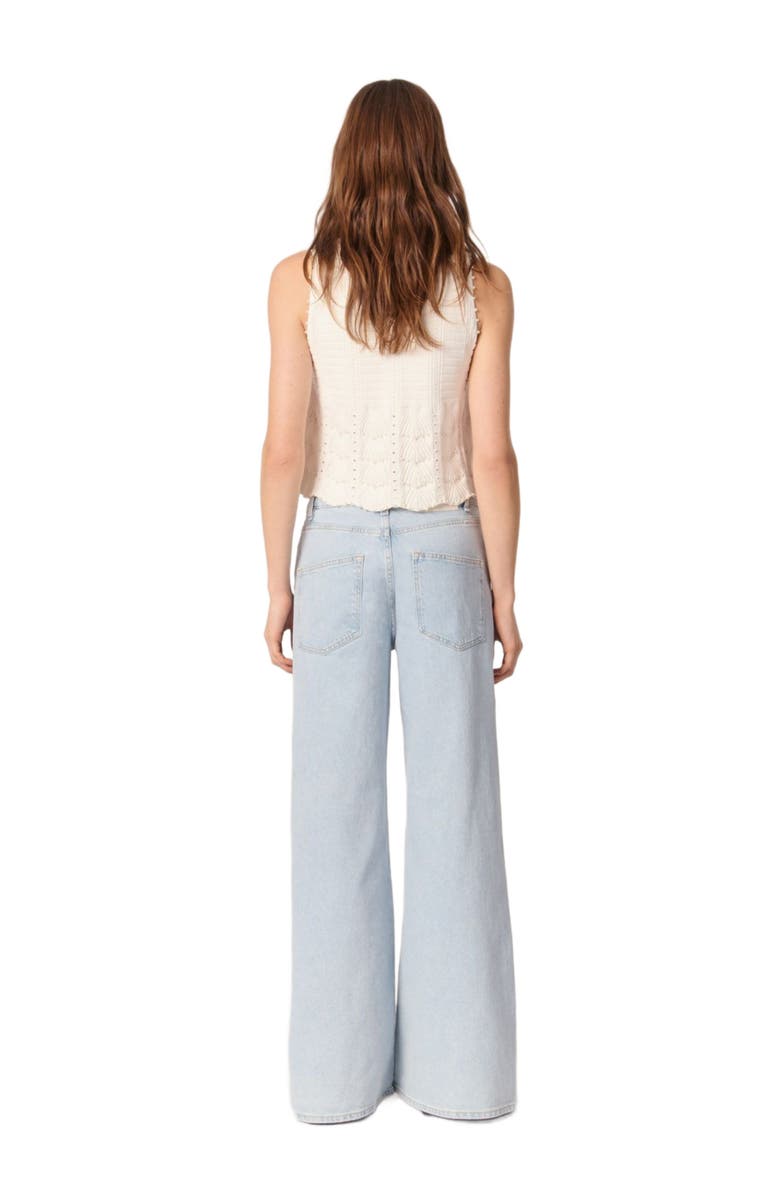 maje Faded wide-leg jeans, Alternate, color, Light Blue
