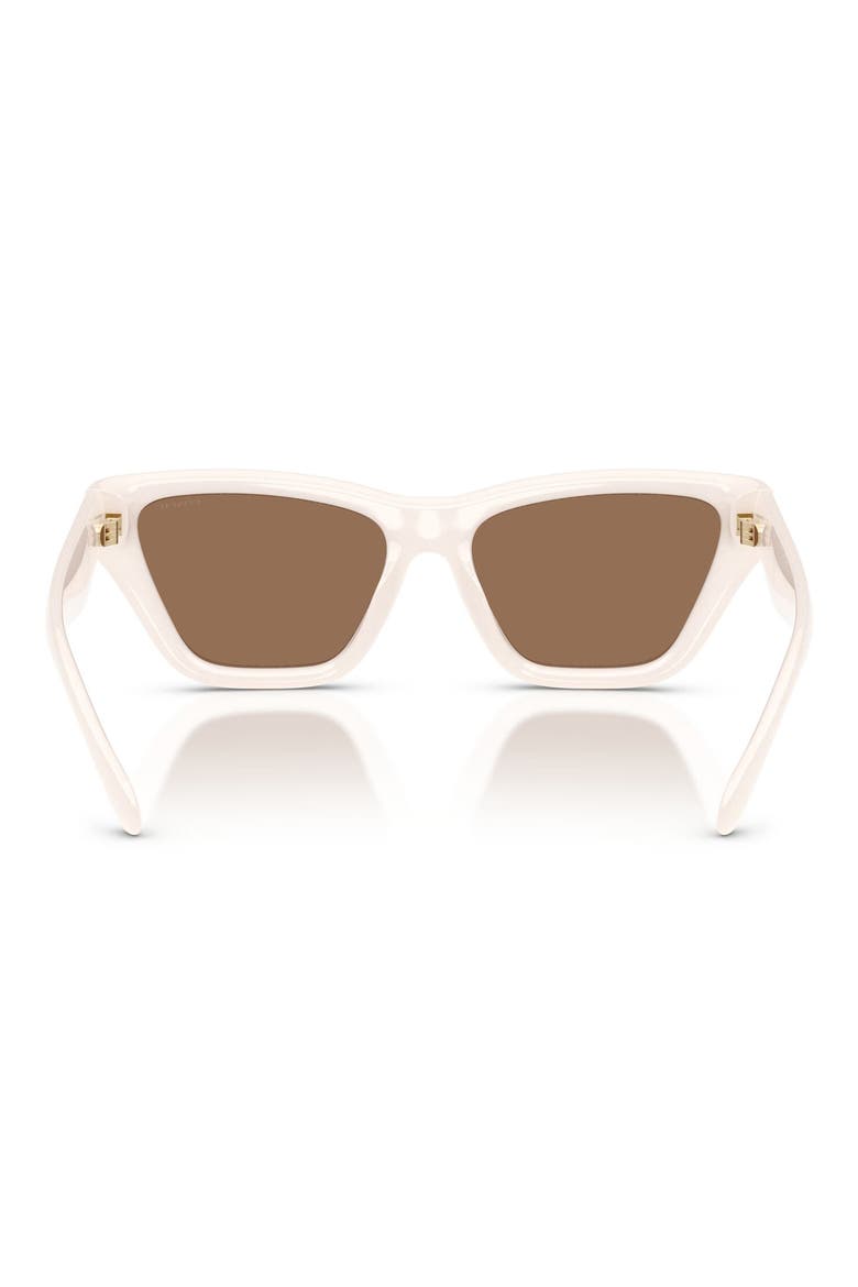 56mm Polarized Cat Eye Sunglasses, Alternate, color, MILKY CLOUD / BROWN SOLID