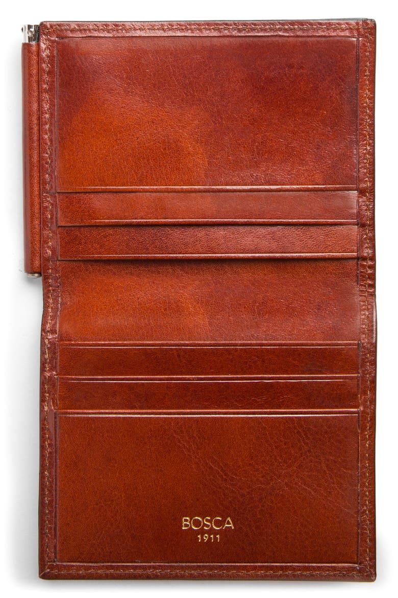 Leather Money Clip Wallet, Alternate, color, AMBER