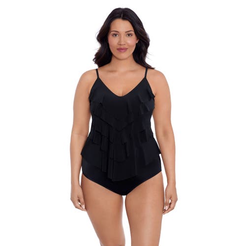 Trimshaper Rachel 5 Tier Ruffle Tankini Swimsuit Top