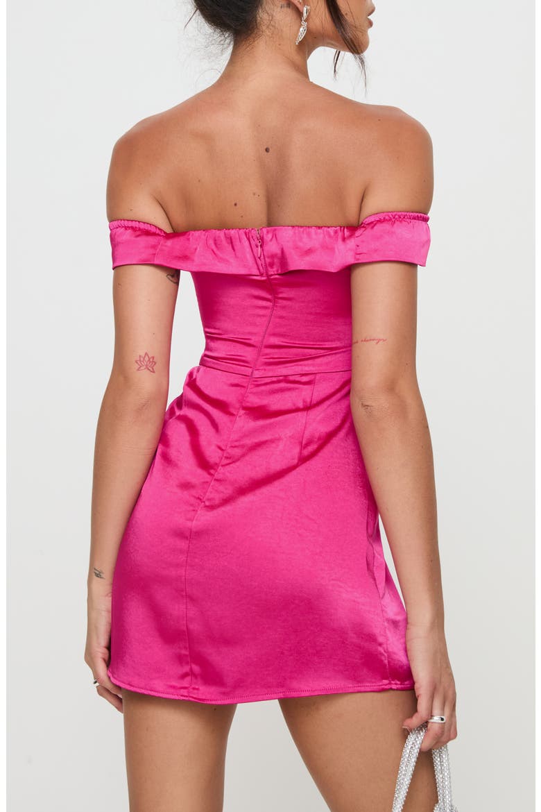 Rava Off the Shoulder Minidress, Alternate, color, DARK PINK