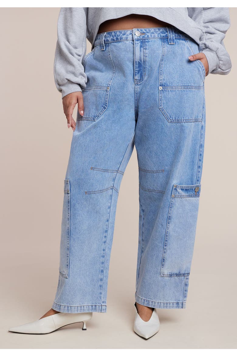 Low Rise Pocket Detail Loose Jean, Alternate, color, LIGHT WASH