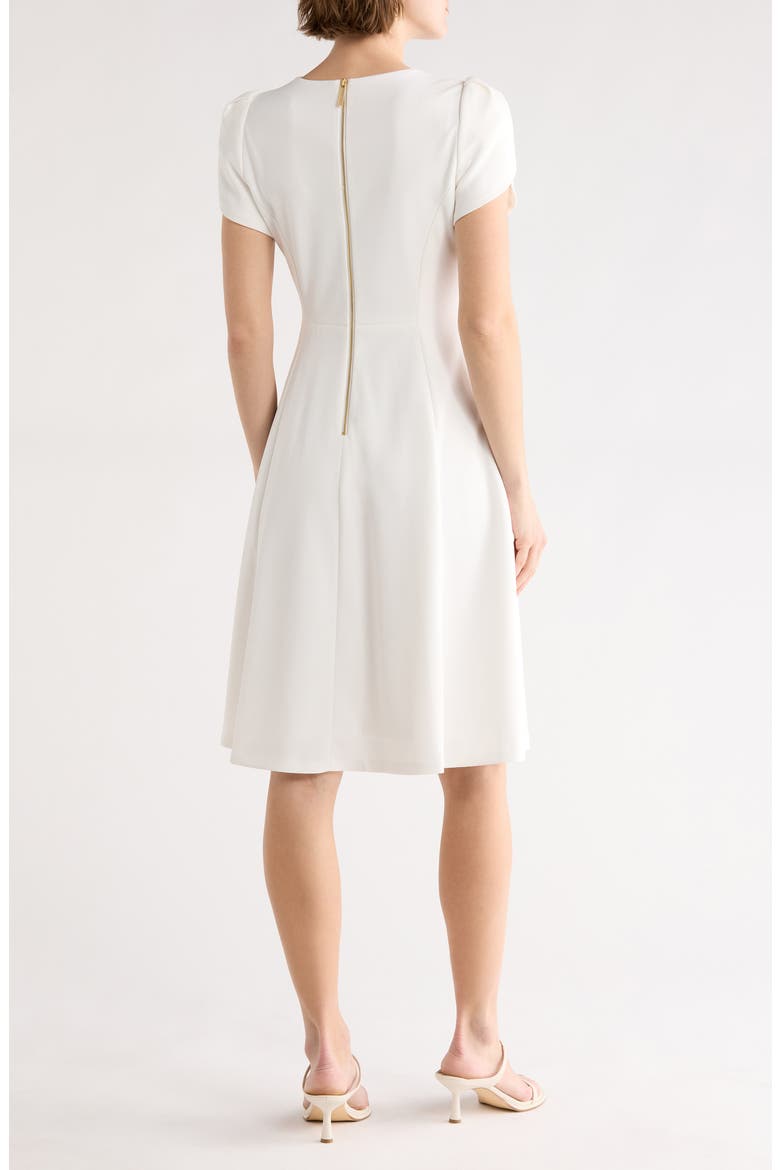 Tulip Sleeve Fit & Flare Dress, Alternate, color, CREAM