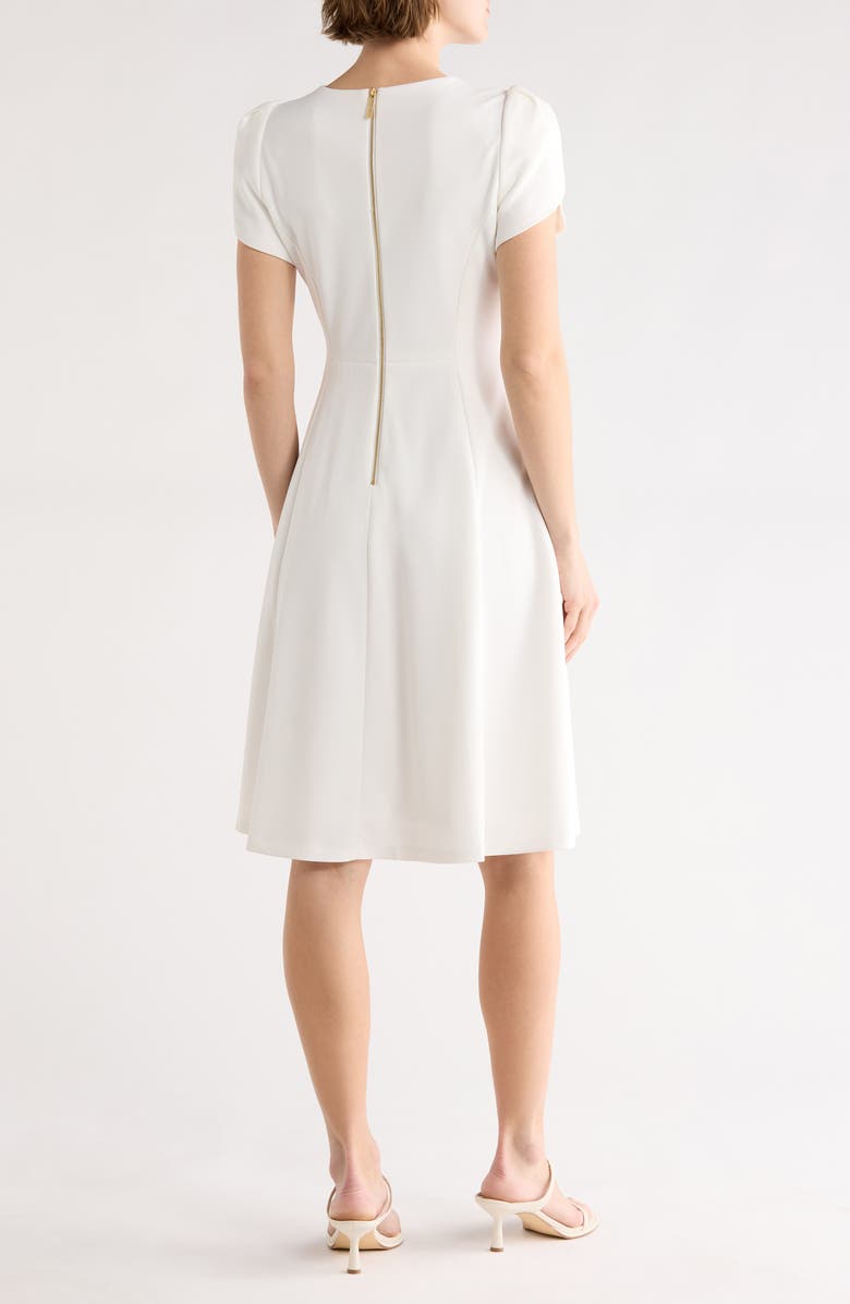 Calvin Klein Tulip Sleeve Fit & Flare Dress, Alternate, color, Cream