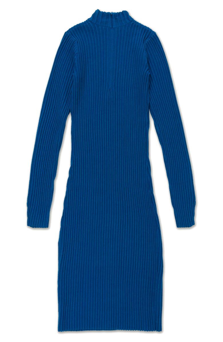 HONOR THE GIFT Mock Neck Long Sleeve Rib Knit Dress, Alternate, color, Blue