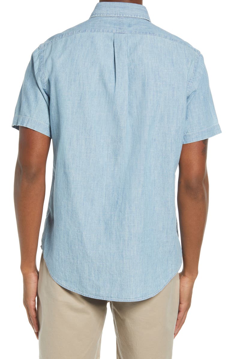 Polo Ralph Lauren Ralph Lauren Classic Fit Short Sleeve Button-Down Shirt, Alternate, color, Light Indigo