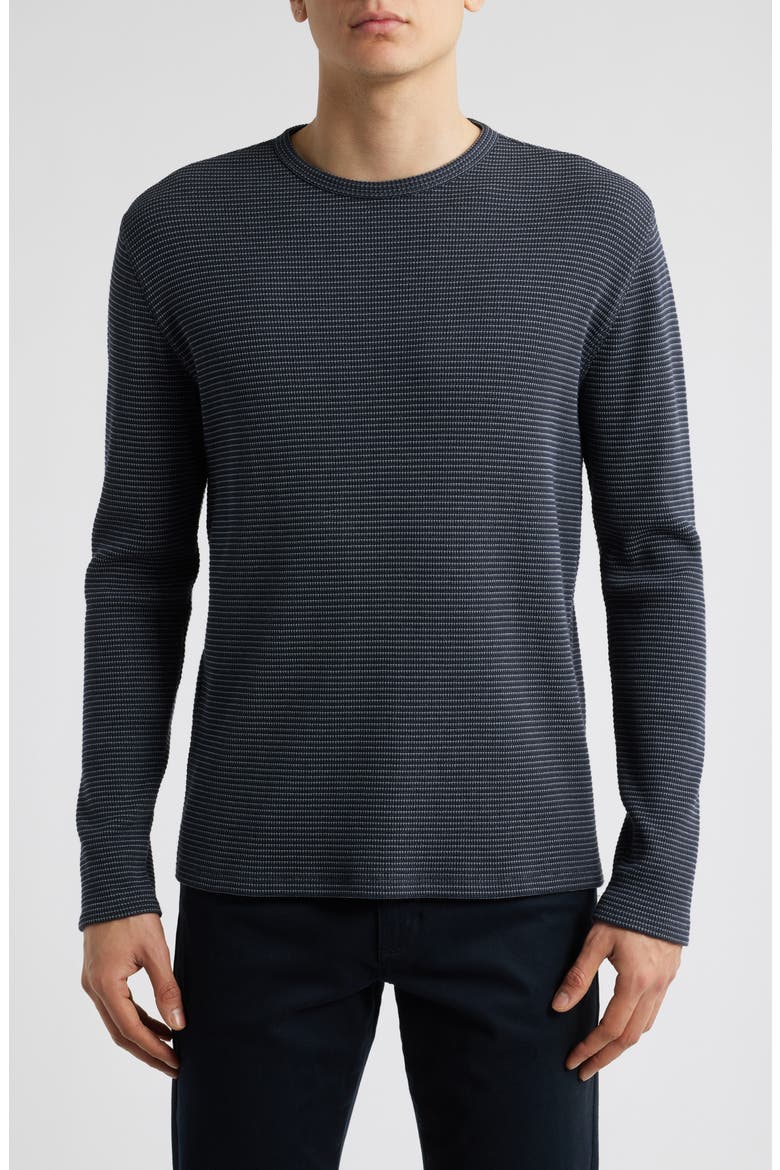 Feed Stripe Thermal Knit Long Sleeve T-Shirt, Main, color, COASTAL/OFF WHITE