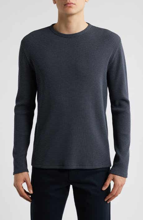 Vince Feed Stripe Thermal Knit Long Sleeve T-Shirt
