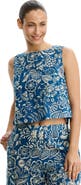 Profile by Gottex Garden Mist Linen High Neck Top Cover-Up