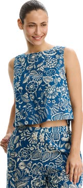 Profile by Gottex Garden Mist Linen High Neck Top Cover-Up