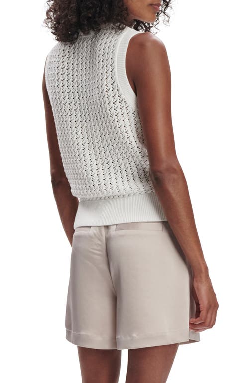 Varley Ferns Cotton Open-knit Scoop-neck Tank Top In White
