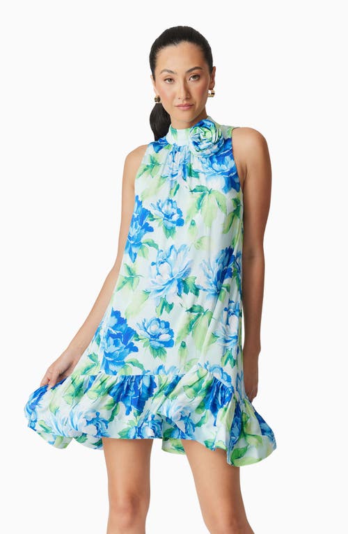 Elliatt Adeena Floral Sleeveless Minidress In Blue Multi