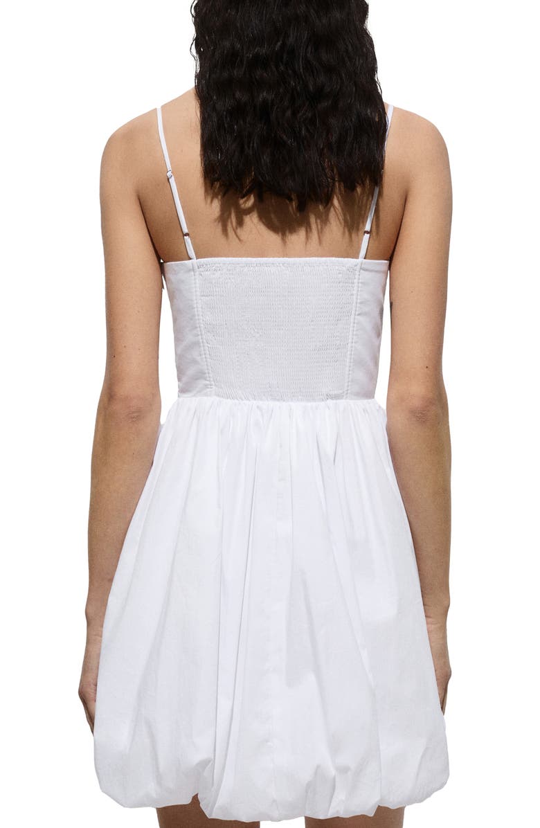 MANGO Bubble Hem Mini Sundress, Alternate, color, White