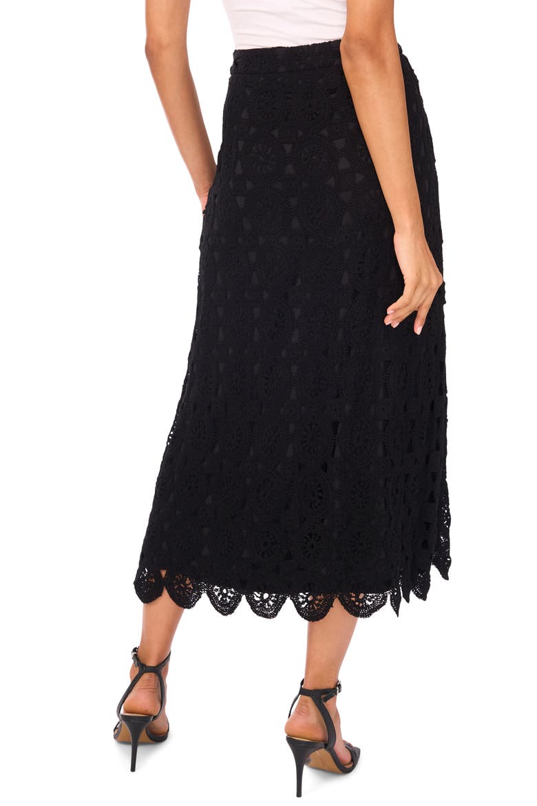 Crochet Cotton Blend Maxi Skirt, Alternate, color, RICH BLACK