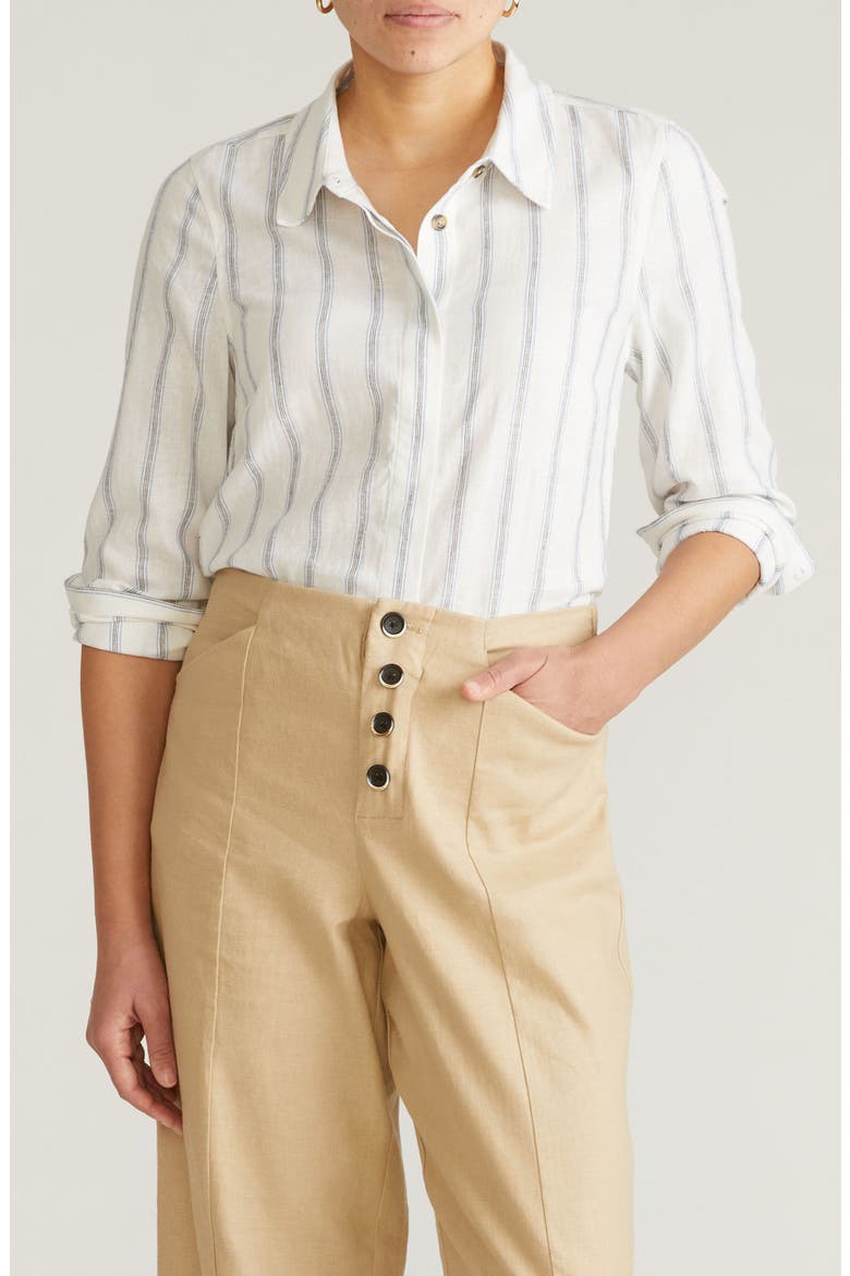 Elbe Long Sleeve Button-Up Shirt, Main, color, MAYFAIR STRIPE