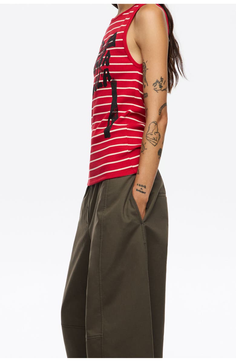 Bimba y Lola Logo Tie Sleeveless Top, Alternate, color, Red