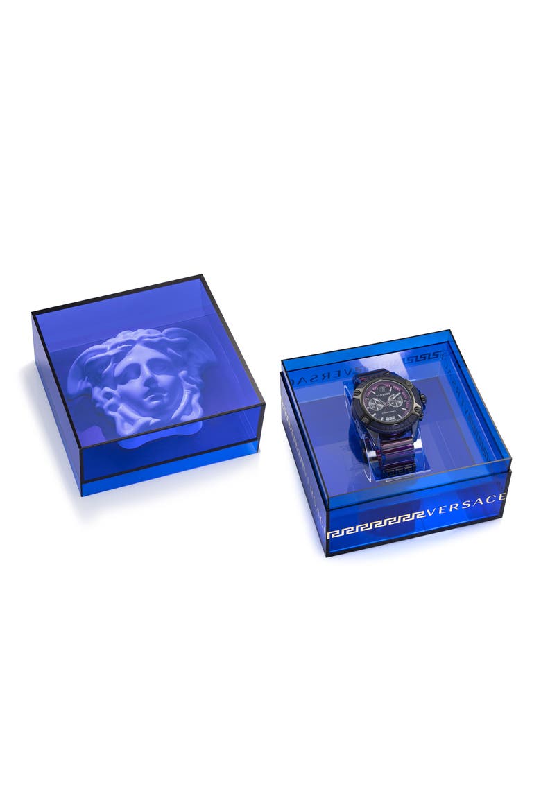 Icon Active Chronograph Silicone Strap Watch, 44mm, Alternate, color, PURPLE