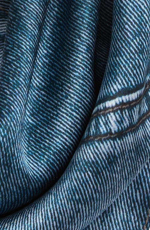 Rag & Bone Miramar Denim Print Silk Scarf In Blue