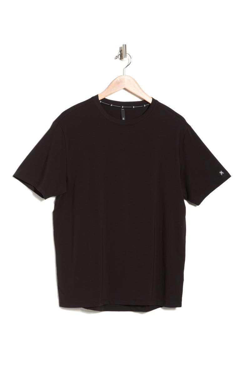 Stretch Cotton Activewear T-Shirt, Alternate, color, BLACK