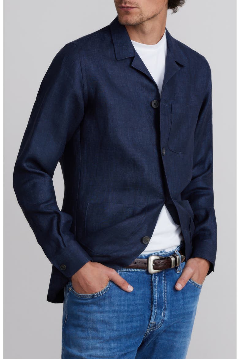 Linen Twill Jacket, Main, color, NAVY