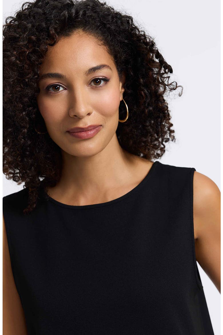 Callie Sleeveless Crepe Knit Top, Alternate, color, BLACK