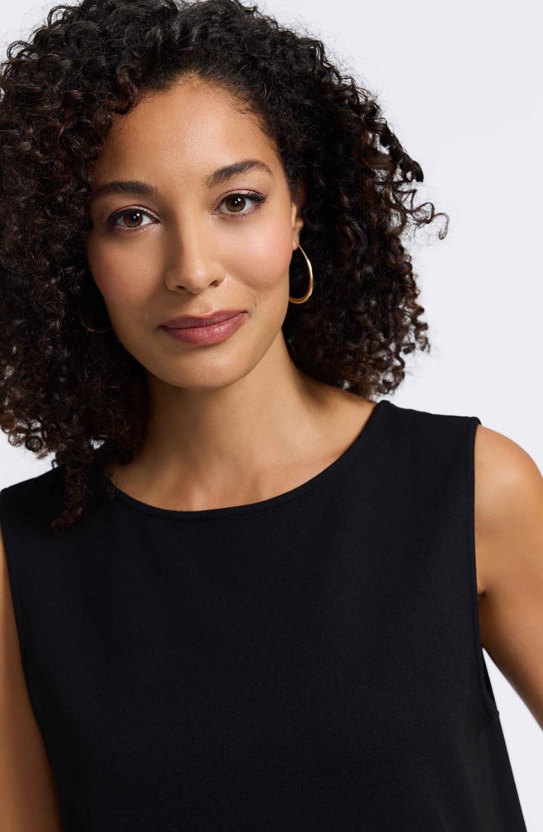 Foxcroft Callie Sleeveless Crepe Knit Top, Alternate, color, Black