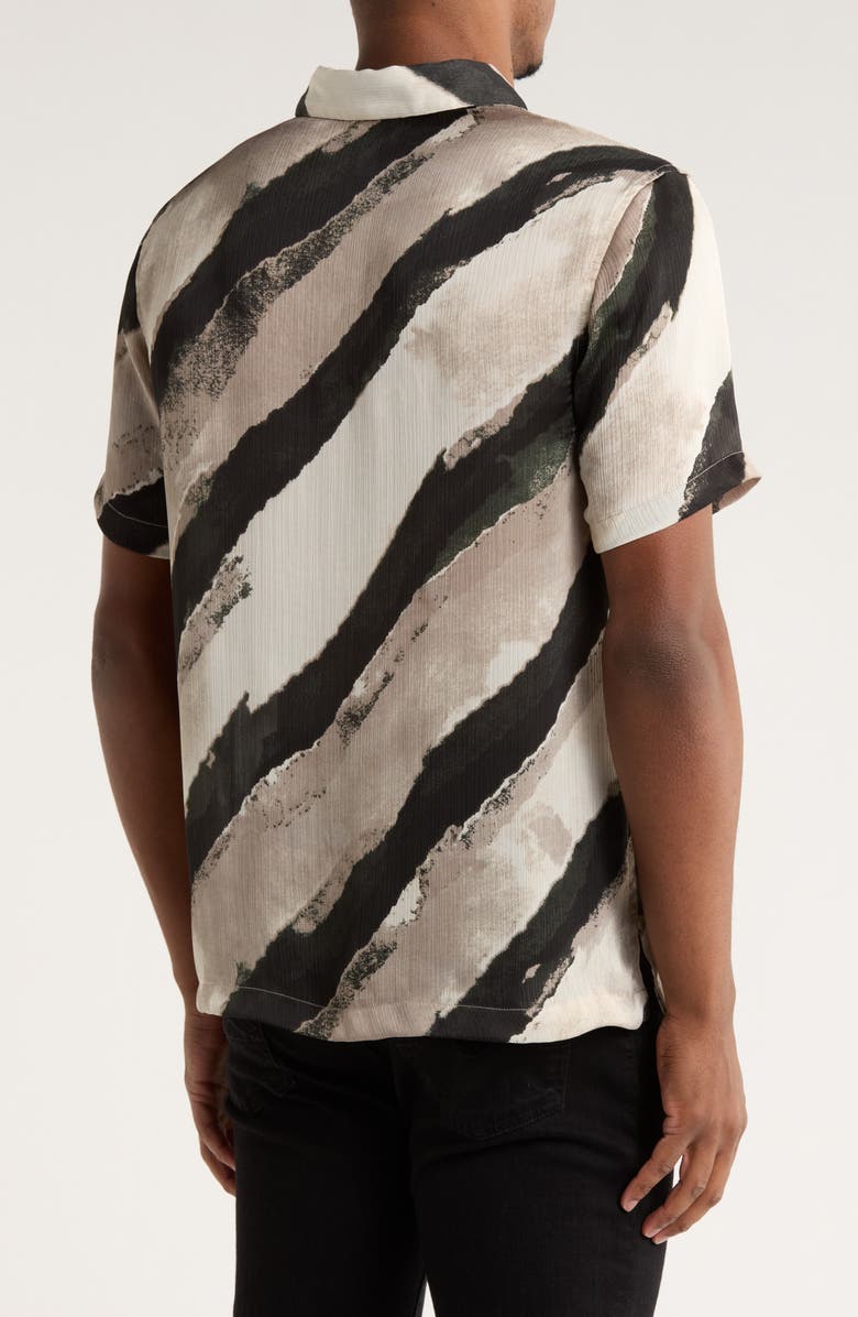 INDUSTRY REPUBLIC CLOTHING Short Sleeve Button-Up Shirt, Alternate, color, Greyscale