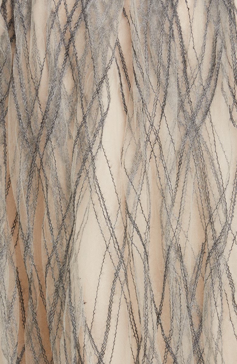 Brunello Cucinelli Sequin Argyle Tulle Midi Skirt, Alternate, color,