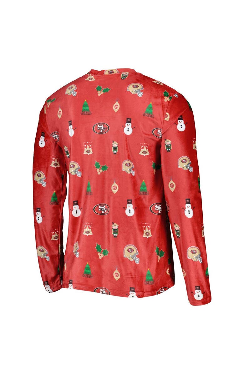 FOCO Men's FOCO Scarlet San Francisco 49ers Holiday Repeat Long Sleeve T-Shirt, Alternate, color, 