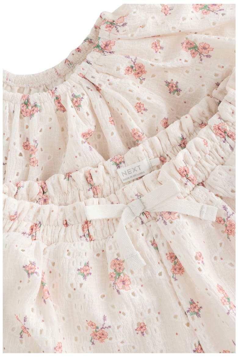 Kids' Ditsy Floral Cotton Puff Sleeve Top & Shorts Set, Alternate, color, NEUTRAL