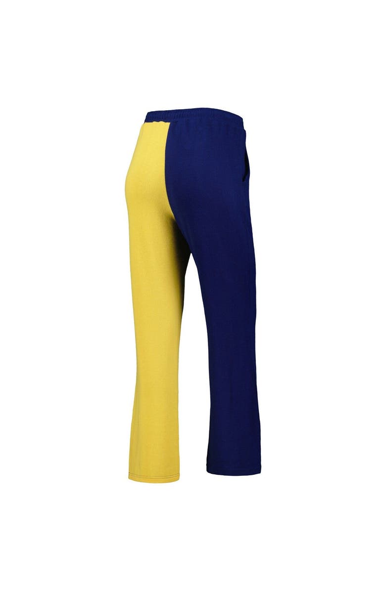 ZOOZATZ Women's ZooZatz Navy/Gold West Virginia Mountaineers Colorblock Cozy Tri-Blend Lounge Pants, Alternate, color,
