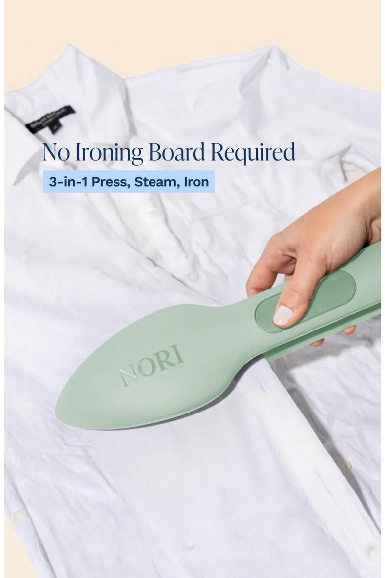 The Nori Press Steam Handheld Steamer & Iron, Alternate, color, GREEN TONES