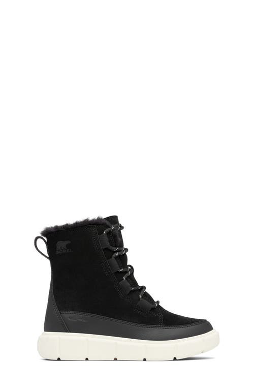 Sorel Kids' Explorer Iii Waterproof Boot In Black/sea Salt