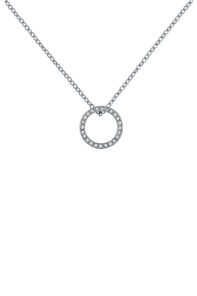 Heri Crystal Hoop Pendant Necklace, Alternate, color, SILVER TONE CLEAR CRYSTAL