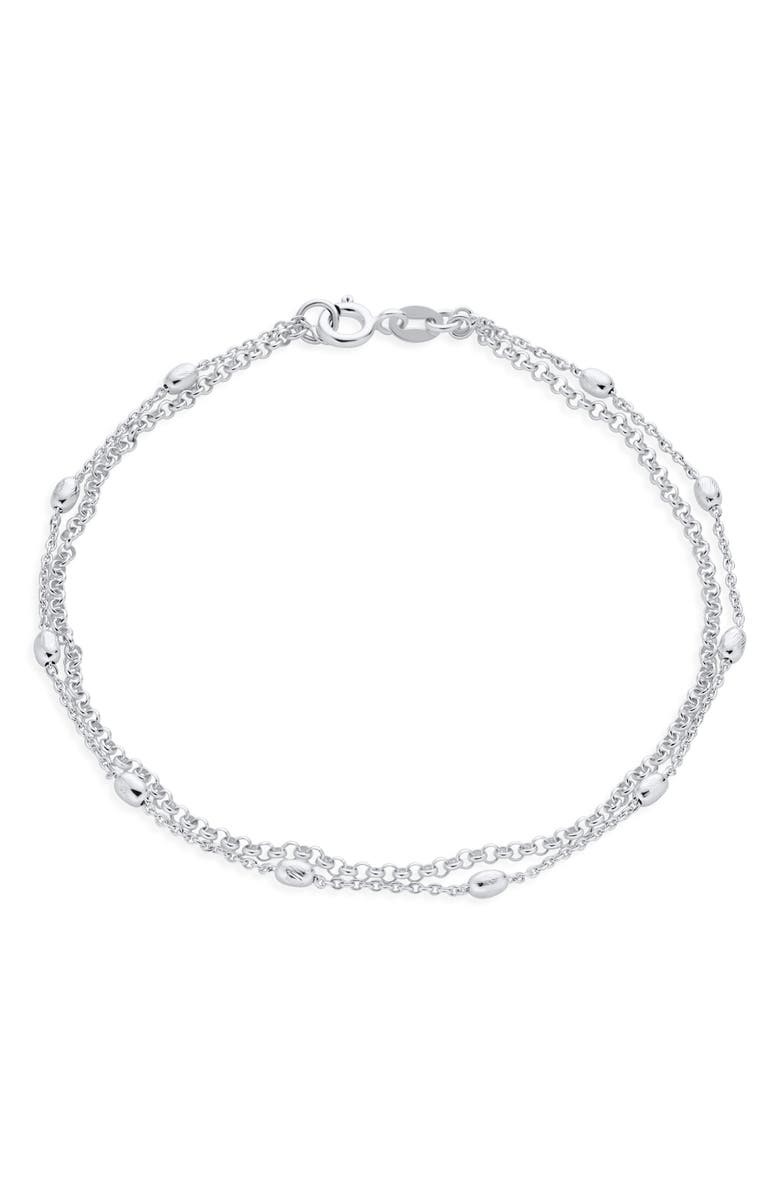 BLING JEWELRY Beaded Chain Anklet, Alternate, color, 