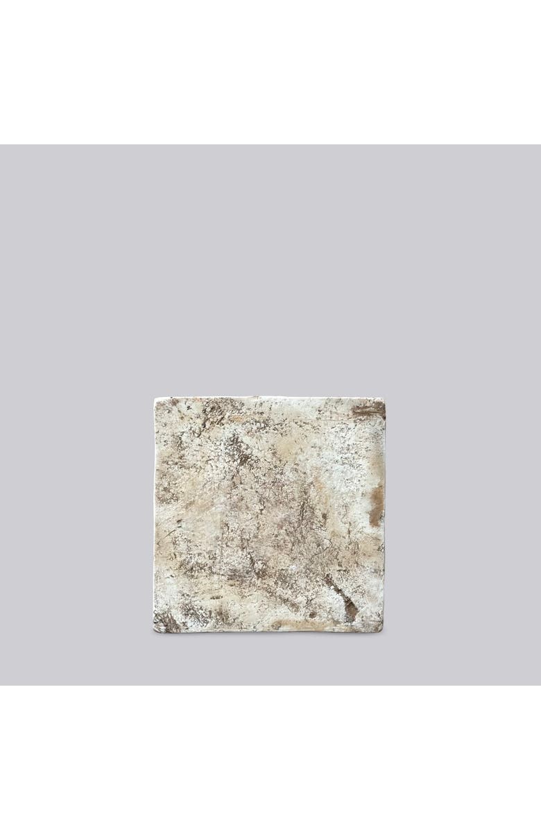 Cobalt Guild Hand Painted Porcelain Blue and Red Fish and Lotus Tile, Alternate, color, Blue And Red