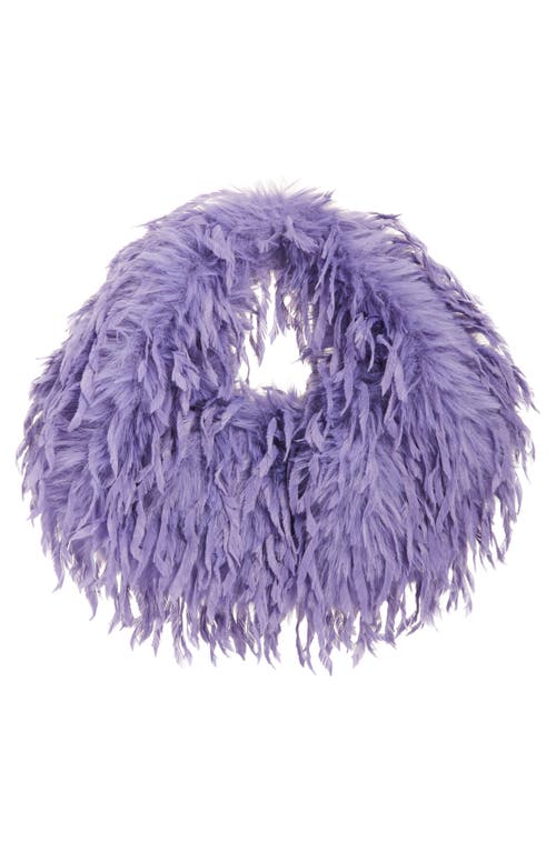 Naked Wardrobe Micro Mini Faux Feather Handbag In Purple