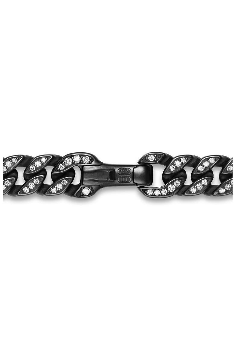 8mm Curb Chain Bracelet in Black Titanium with Diamonds, Alternate, color, BLACK TITANIUM