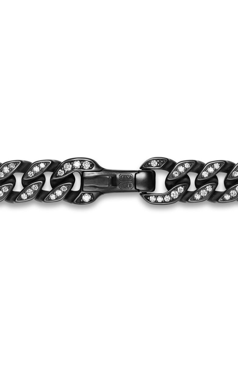 David Yurman Curb Chain Bracelet in Black Titanium with Diamonds, Alternate, color, Black Titanium