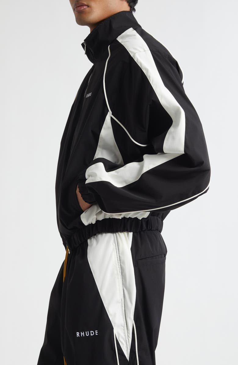 Rhude Ramona Piped Track Jacket, Alternate, color, Black / White