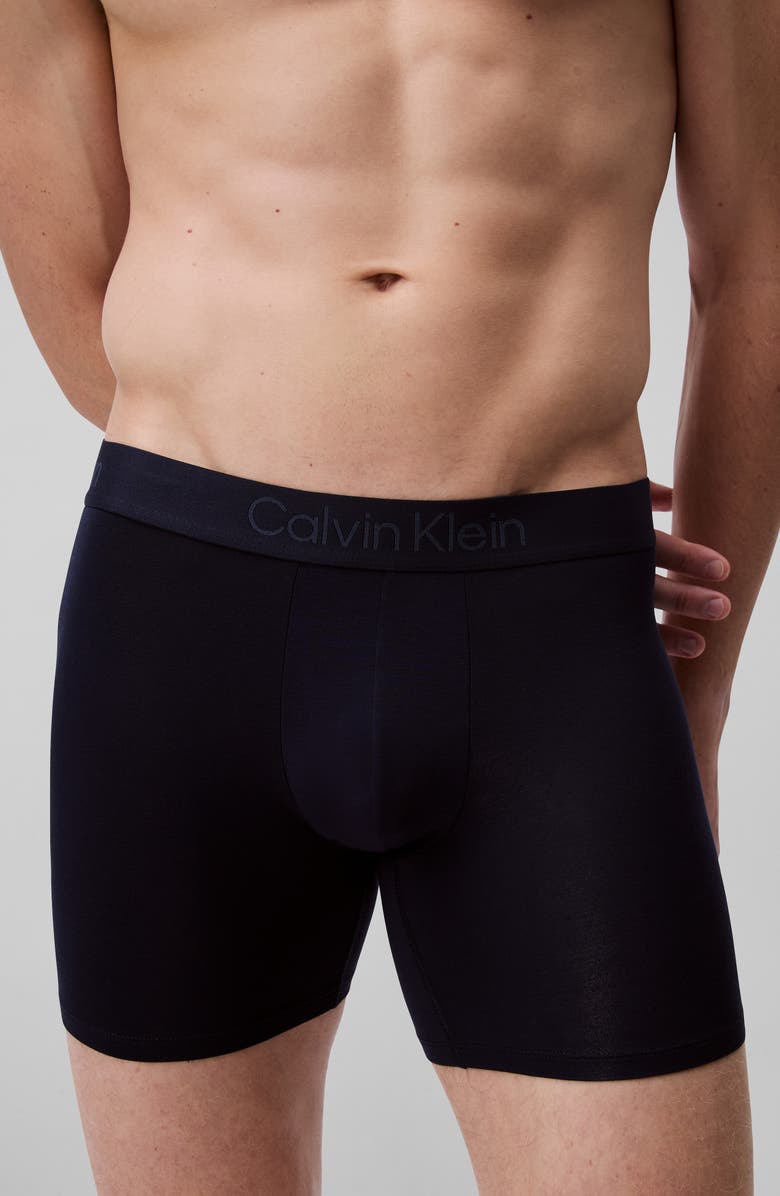 Calvin Klein Ultra-Soft Stretch Modal 3-Pack Boxer Briefs, Alternate, color, Black/ Shore/ Grey