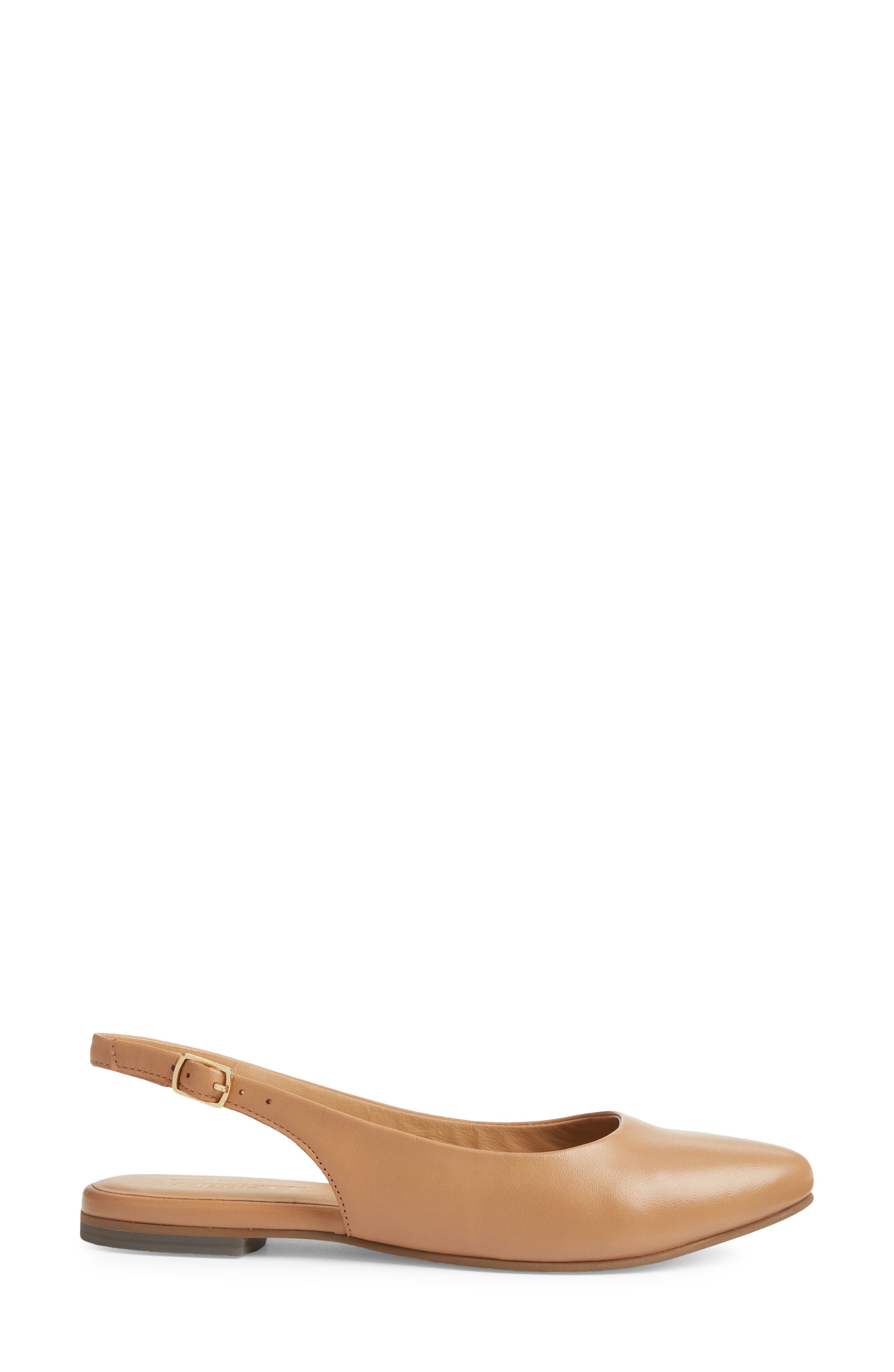 Evelyn Pointed Toe Slingback Flat - Multiple Widths Available, Alternate, color, MEDIUM BEIGE