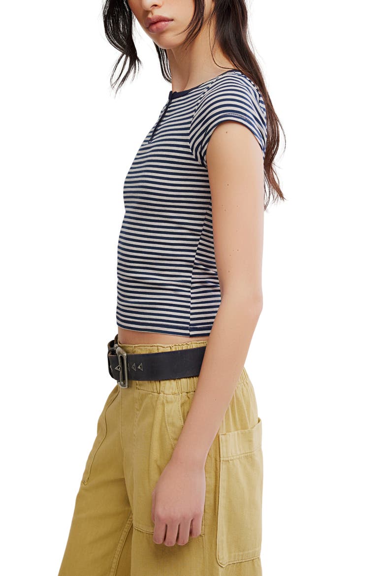Morning Pages Striped Henley, Alternate, color, NAVY COMBO