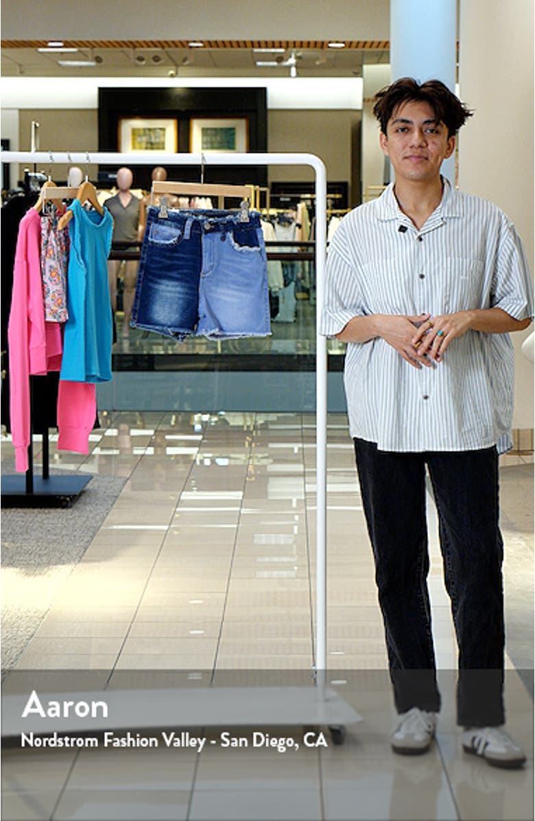 Kids' Hailey Two-Tone Frayed Denim Shorts, sales video thumbnail