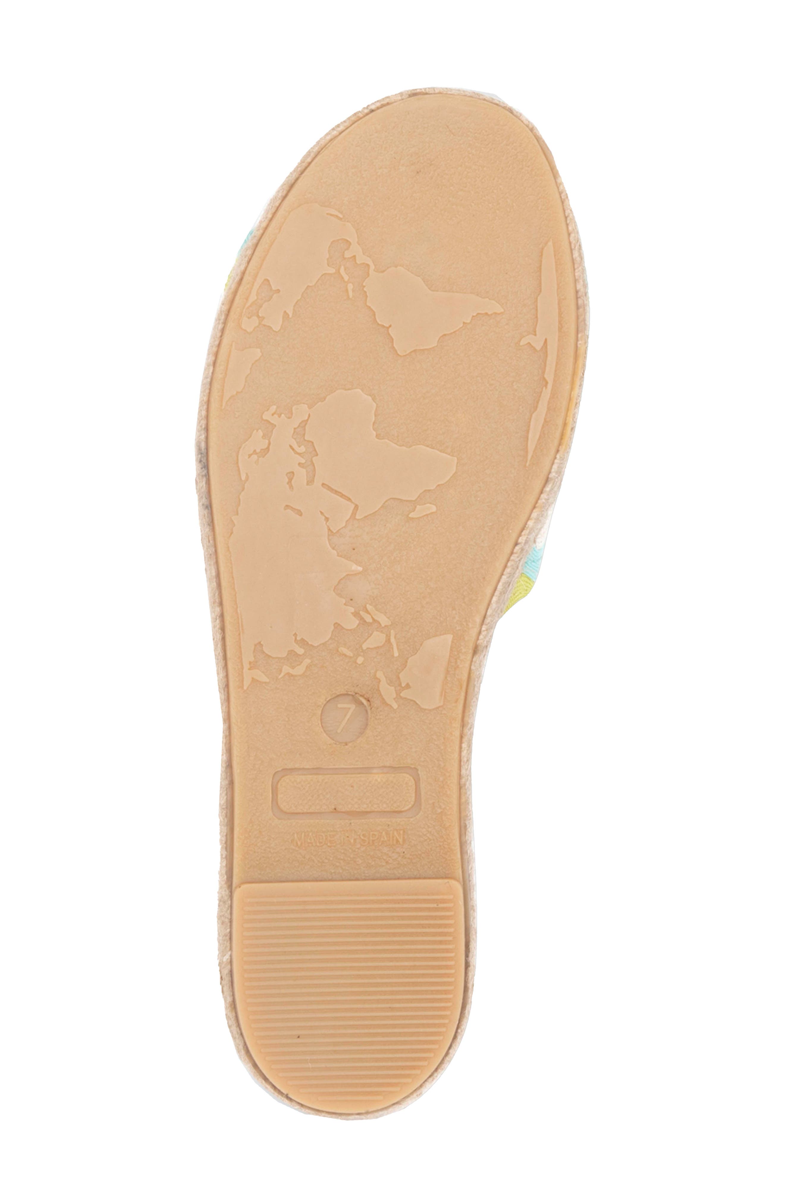 patricia green Ava Ric Rac Platform Espadrille Slide Sandal, Alternate, color, Lime/ Aqua