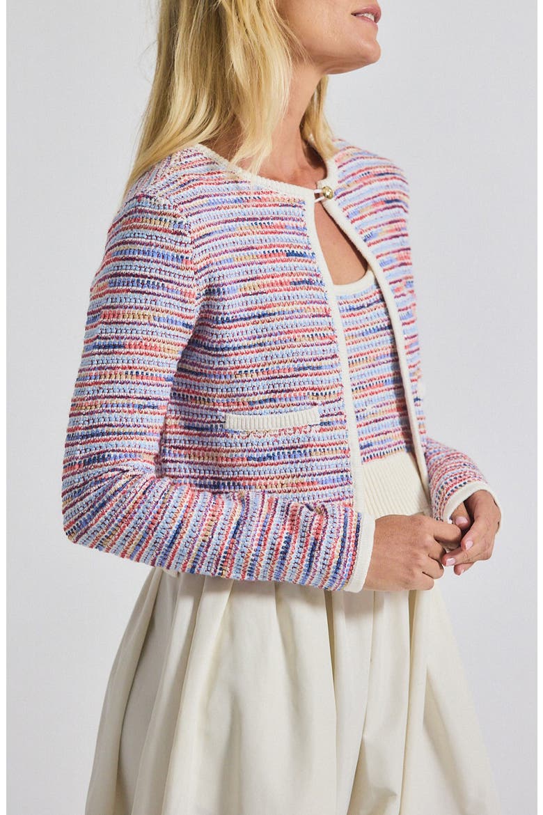 Findley Space Dye Cardigan, Alternate, color, RASPBERRY MULTI