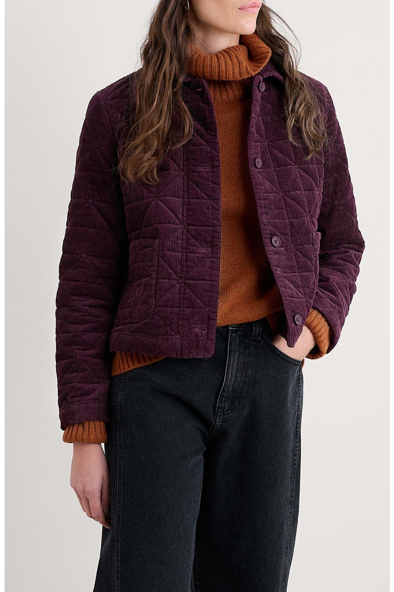 Incoming Tide Quilted Organic Cotton Corduroy Jacket, Main, color, DARK HELLEBORE